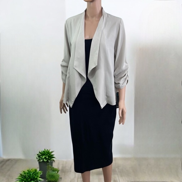 NWT Massini Women's Ruched Sleeve Open Blazer Jacket - Picture 10 of 16